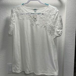 sundance white short sleeve blouse